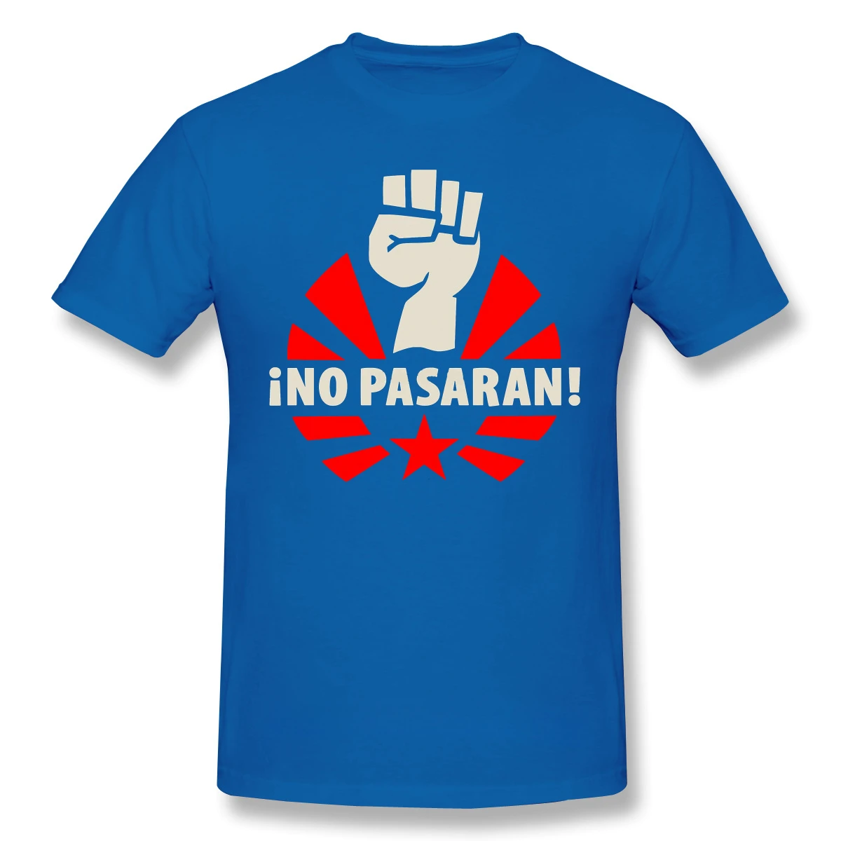 Man TShirt No Pasaran Fist & Star Anime Clothes Shirt Design Communism Marxism Socialism CCCP Soviet Union Cotton Men T-Shirt