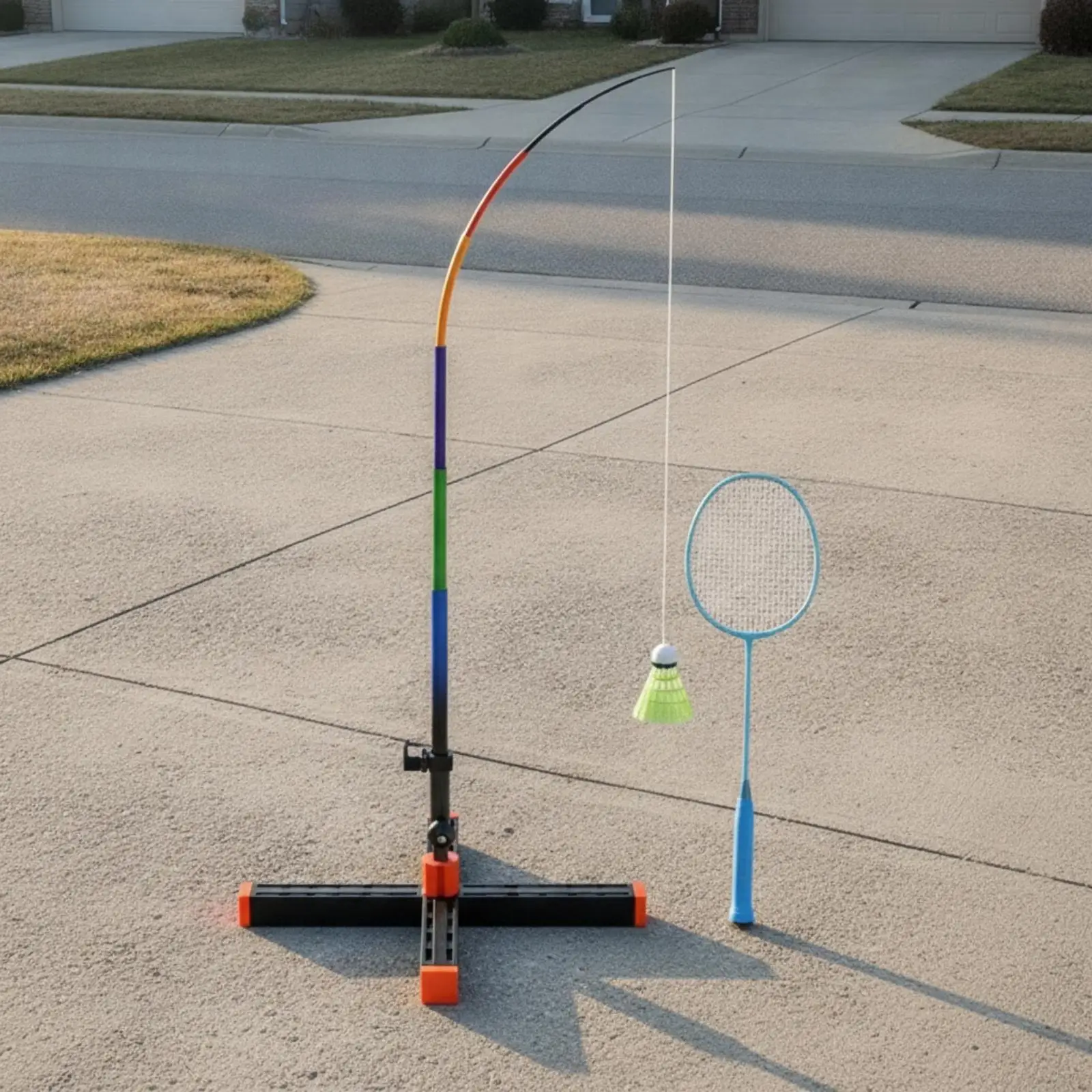 badminton-practice-partner-set-with-tall-arch-support-pole-for-smooth-shuttlecock-return-flow