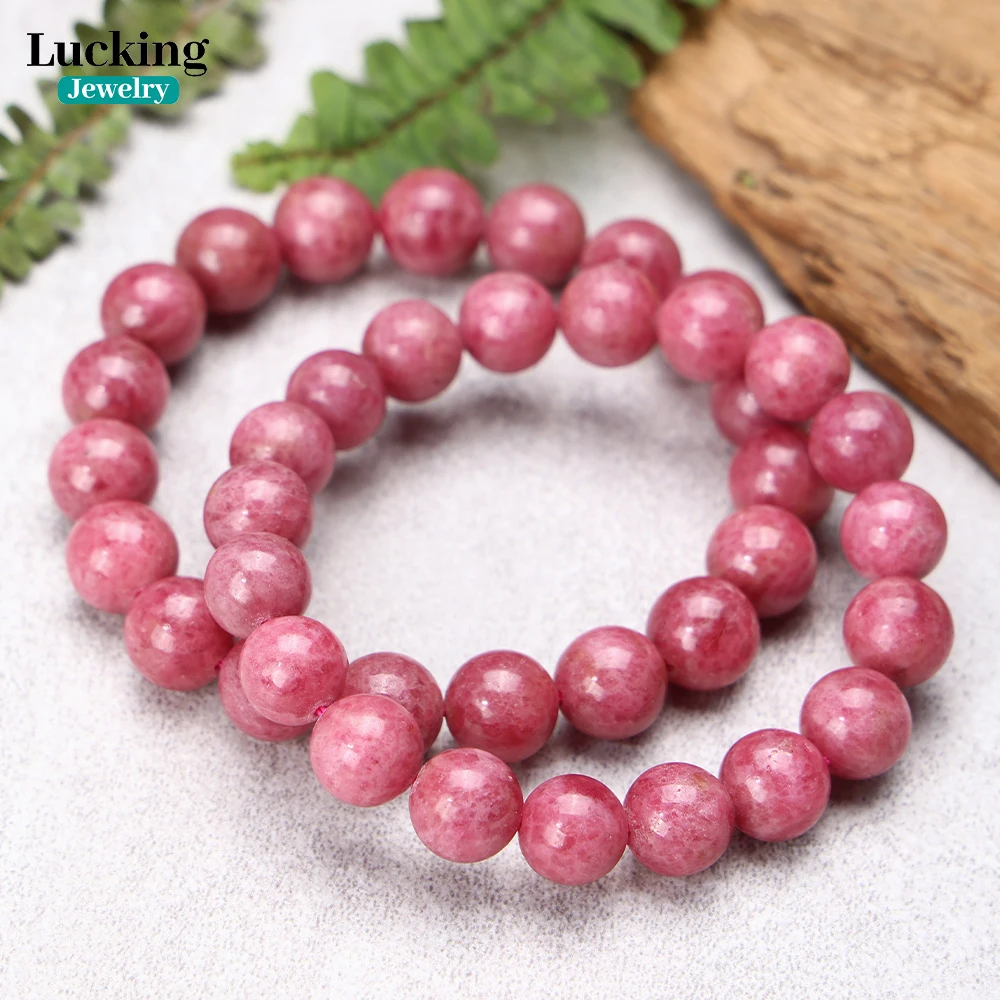 

Genuine Natural Brazil Red Rhodonite Loose Beads for Jewelry Making Design DIY Bracelet Necklace & Gift