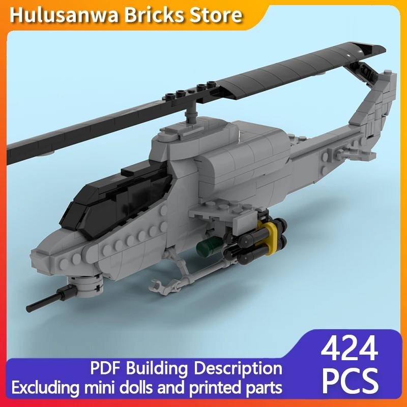 

AH-1W SuperCobra Вооруженная модель вертолета MOC Строительные кирпичи Военное оборудование Модульная технология Подарки Праздничная сборка Детская игрушка