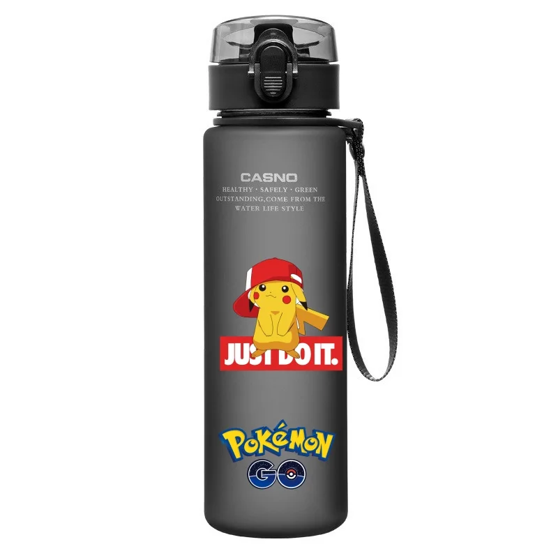 Pokemon Plastich Cap Water Bottle Pikachu Kids Water Cup Outdoor Sports Drink Large Capacity Container Cute Gifts Around Anime