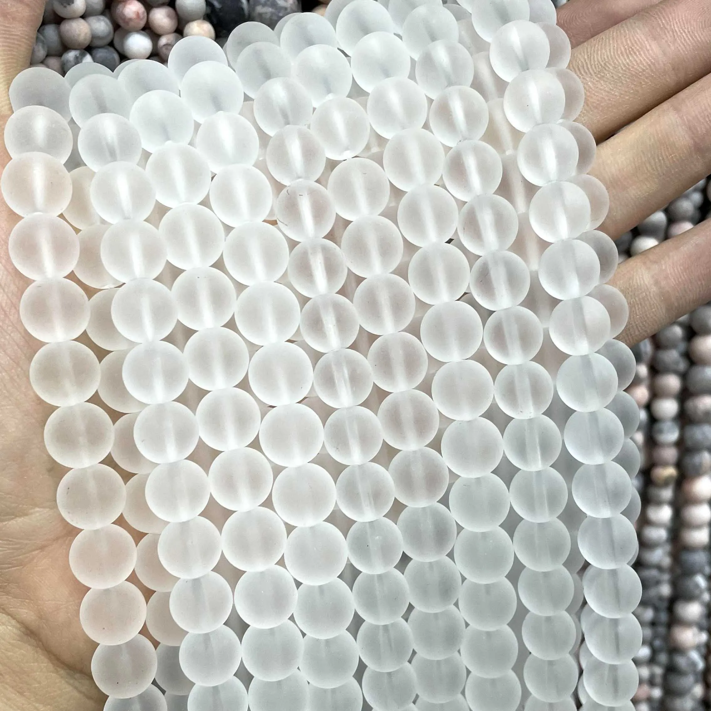 Naturstein bunte Granat rot Bernstein gelb olivgrün Glas Kristall runde lose Perlen für Schmuck machen DIY Armband – Detail 3