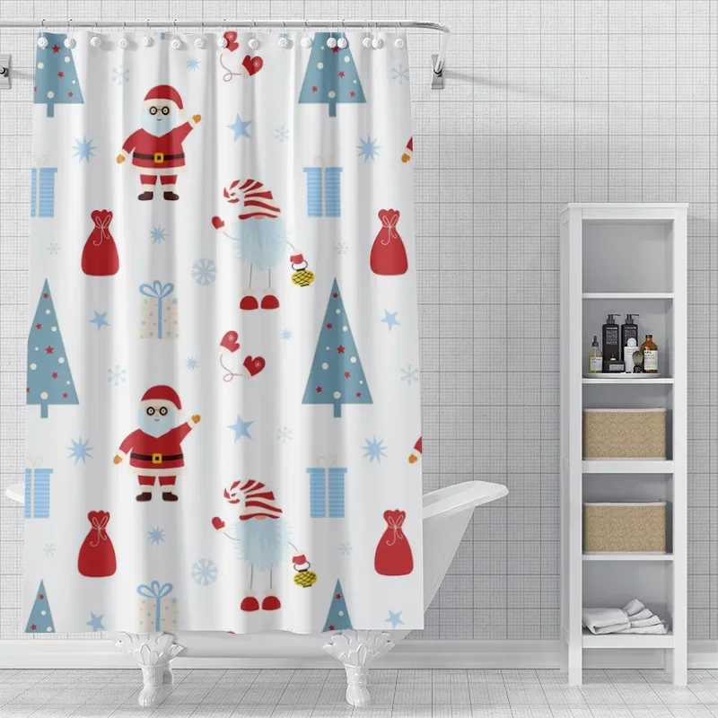 Woondecoratie douchegordijnen voor badkamer waterdichte gordijnstof Moderne Scandinavische stijl Woonkamer Vrolijk Kerstfeest winter