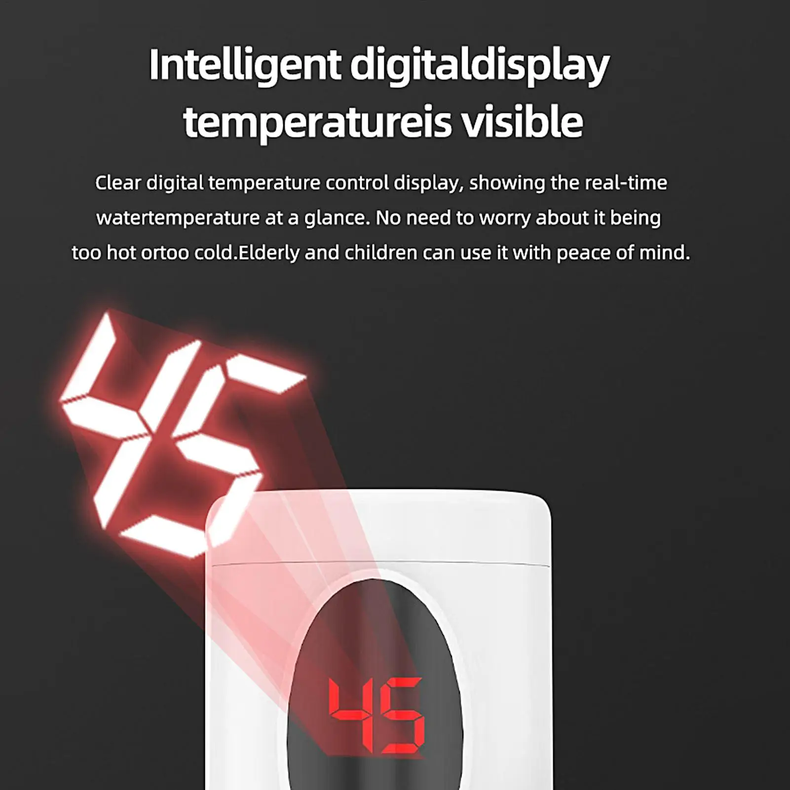 Instant Hot Water Faucet Instant Heating Faucet Rotatable LED Digital Display Tap Double Modes For Handwashing Break Room