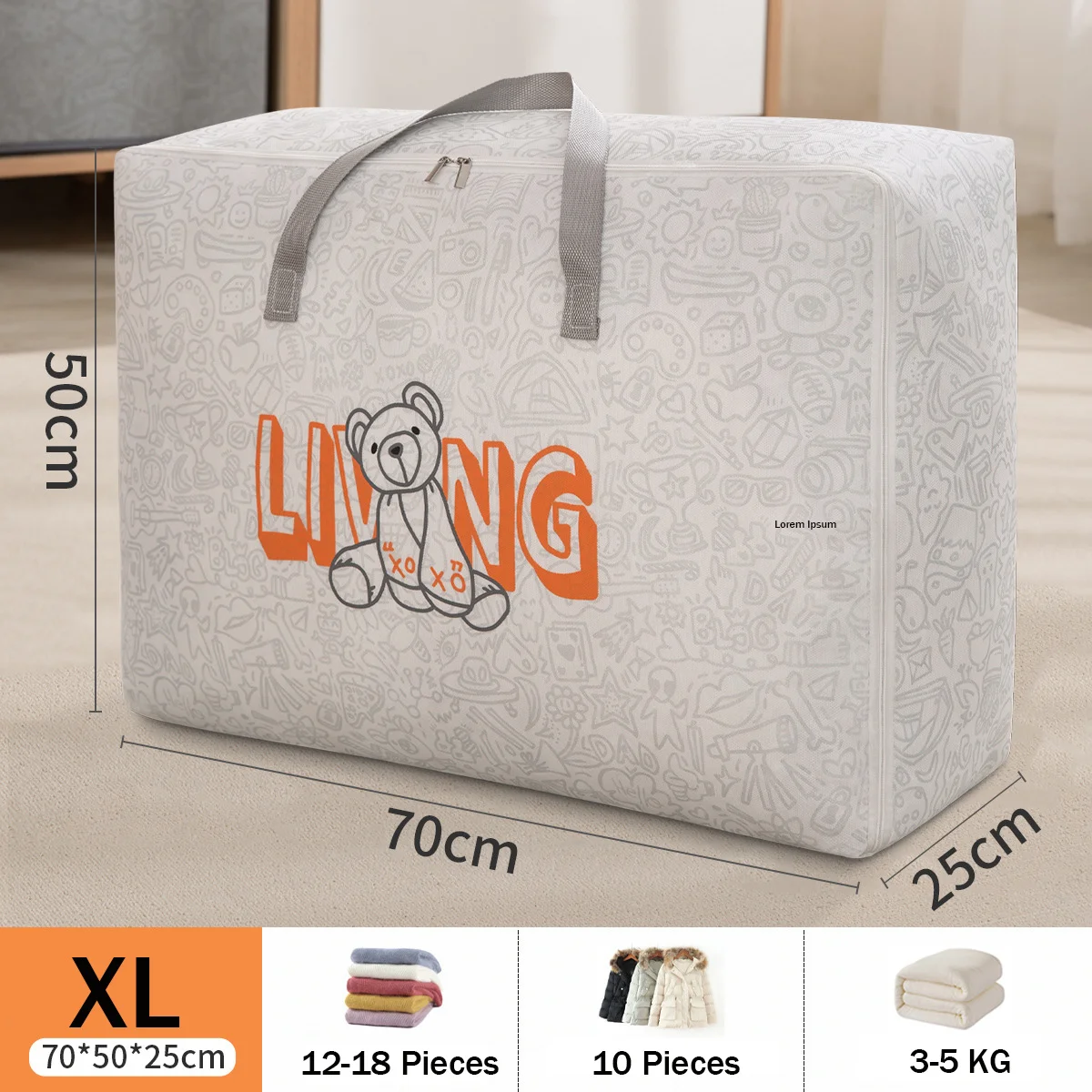 1-4Pcs Clothes Quilt Storage Bag Waterproof Moistureproof Large Capacity Luggage Bag Packing Bag Thickened Non-woven Storage Bag