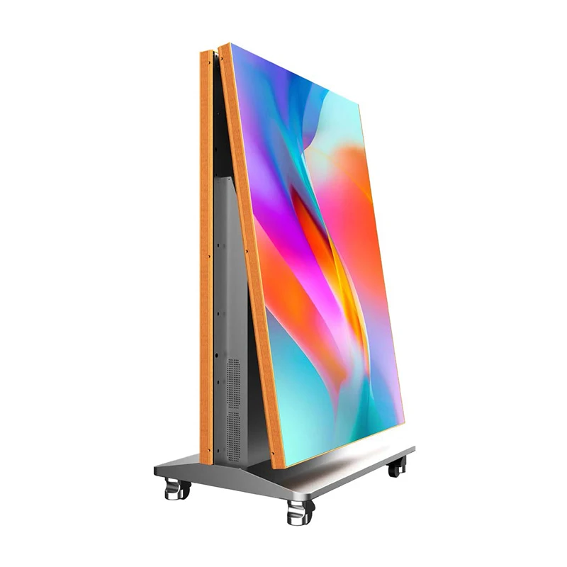 آلة الإعلان القابلة للطي داخلي P2.5 شاشة الملصق المحمولة 3840HZ HD 4K LED ملصق عرض آلة الإعلان مول