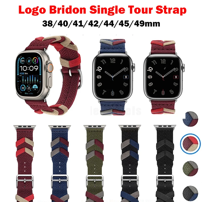 Bridon Strap for Apple Watch Band 49mm 44mm 40mm 45mm 41mm 46mm Original Loop Nylon For IWatch 10 9 8 SE 7 6 5 4 Ultra 2 Straps