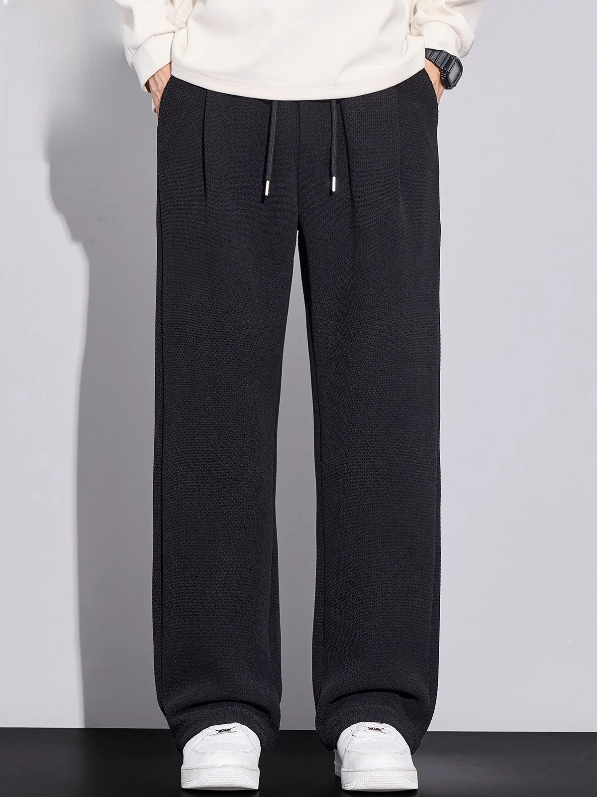 

Men's Straight Leg Casual Pants Spring Autumn New Sle Trendy Loose Sports Long Trousers Casual Faion Polyester Fiber