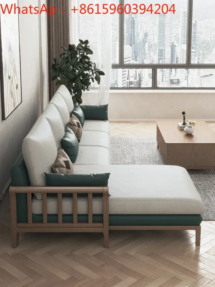 

Nordic all-solid wood sofa ash wood modern simple science and technology cloth living room new Chinese furniture