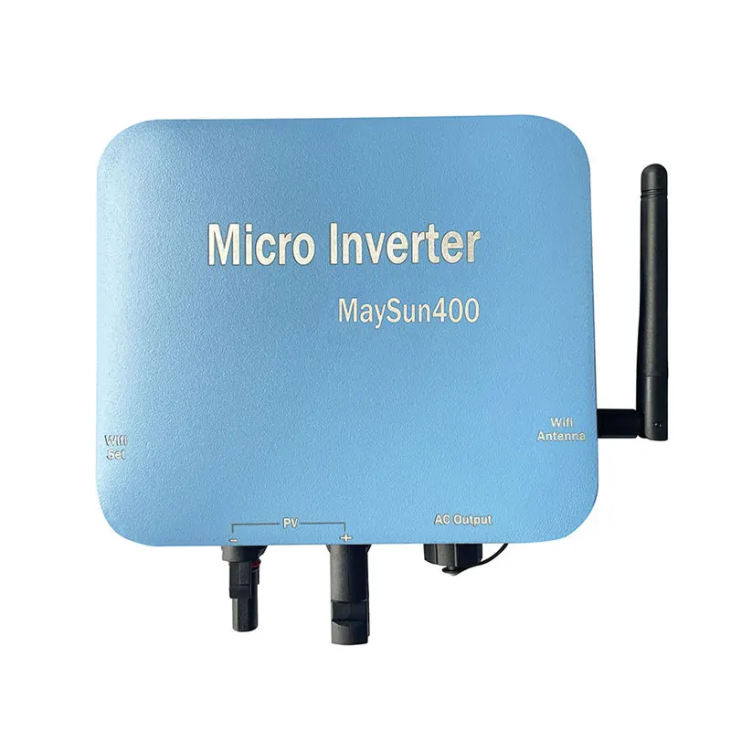 400W 20-60VDC Input IP65 Waterproof WiFi Grid Tie Micro Inverter Plug And Play Home Solar Power Generation System