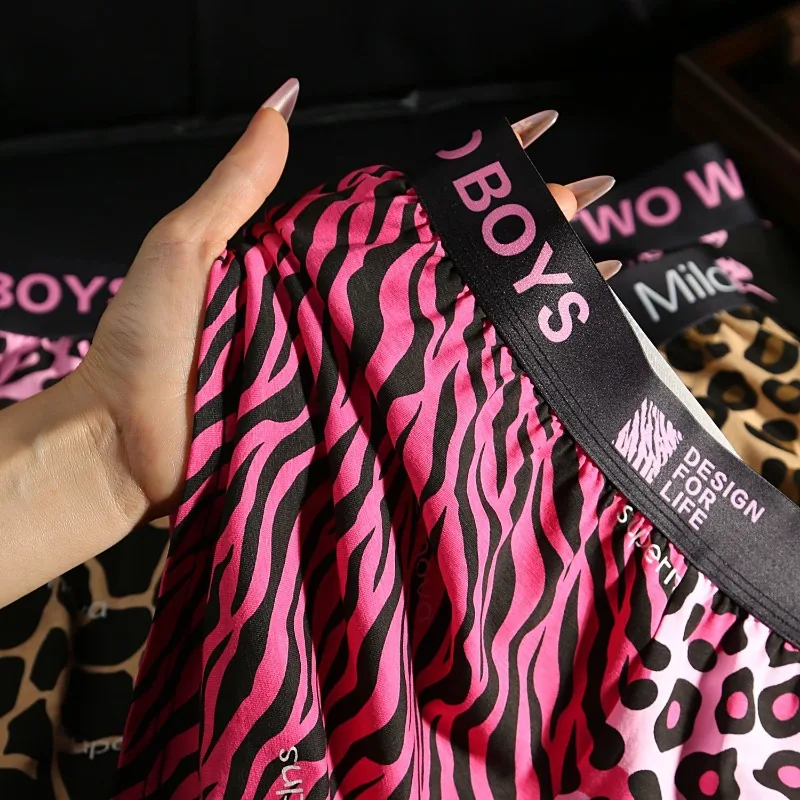 Men's Underwear Pure Cotton Aro Pants Personalized Printing Summer Breathable and Comfortable Home Loose Pants Boys Mid-waist