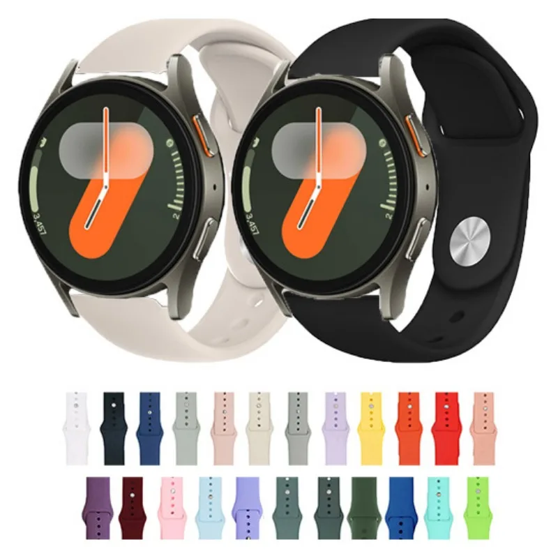 Pulseira de Silicone de 20mm para Samsung Galaxy Watch FE 7 6 5 4 Active 2 Watch5 Pro Watch6 Watch4 Classic 42mm 46mm 40mm 44mm 43mm 47mm