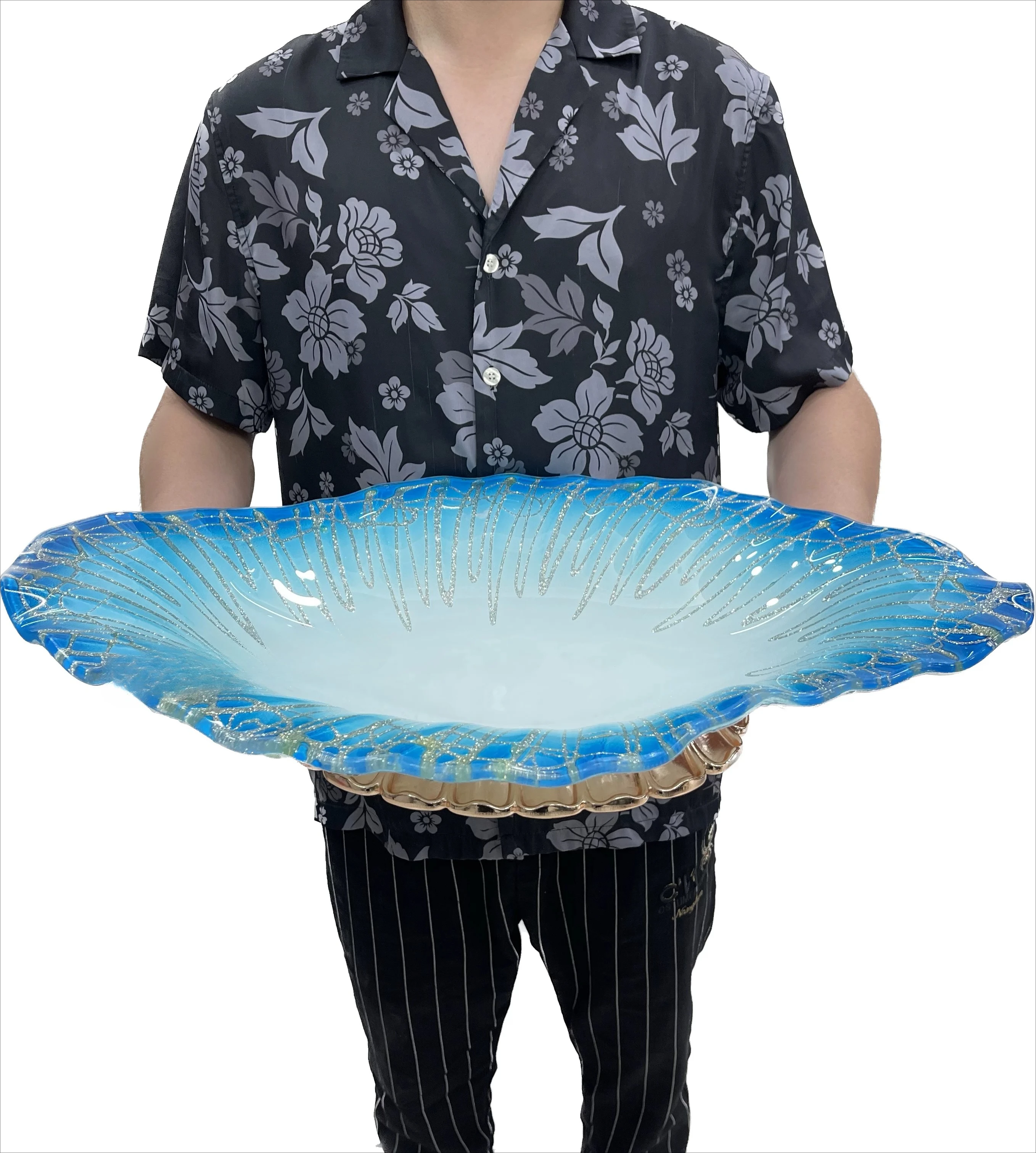 High-end sashimi ice salmon specialty seafood platter dry ice creative tableware