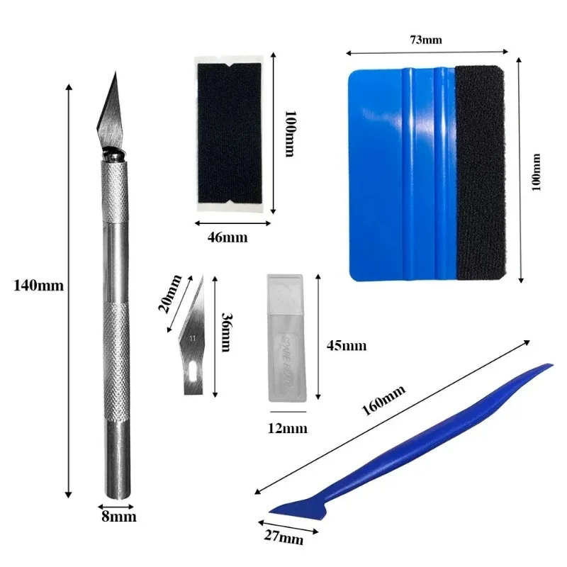 Set of Car Film Wrap Tool Large Square Color Film Scraper Wallpaper Pasting Squeegee Window Tint Tool Car Accessories  Yunliwei