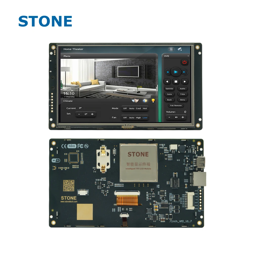 SCBRHMI-Full-Color 7 "HMI อัจฉริยะ Resistive Board UART TFT LCD โมดูล Arduino