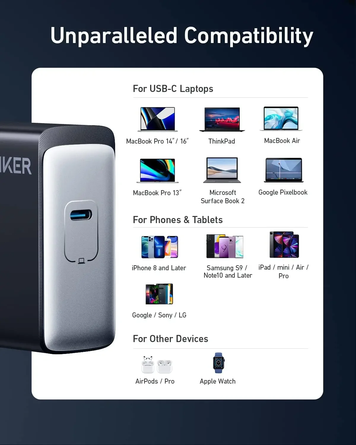 Anker 717 oplader 140 W USB C Gan wandlader PD 3.1 PPS laptopoplader voor MacBook