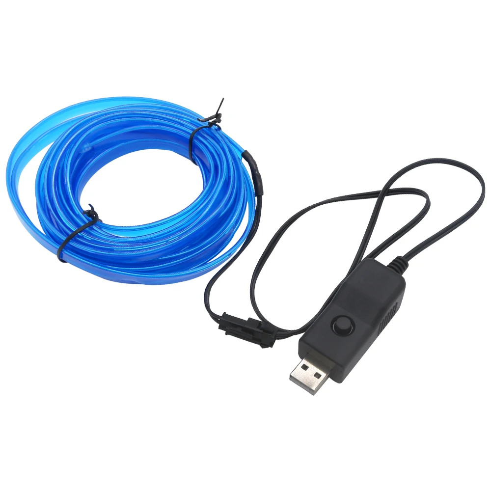 

Атмосферное освещение салона автомобиля, светодиодная лента, EL-проводка, неоновая лента, автосделай сам, гибкая окружающая лампа, USB-вечеринка, атмосферная лампа