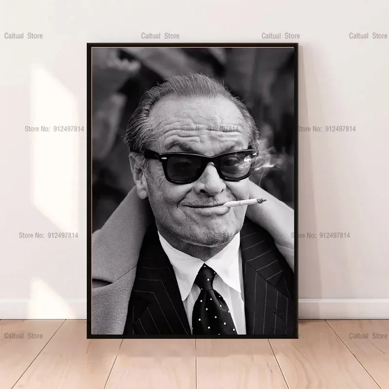 Movie Star The Shining Jack Nicholson Smoking Cigar Canvas Painting Poster Prints Wall Picture Art Living Home Room Bar Decor