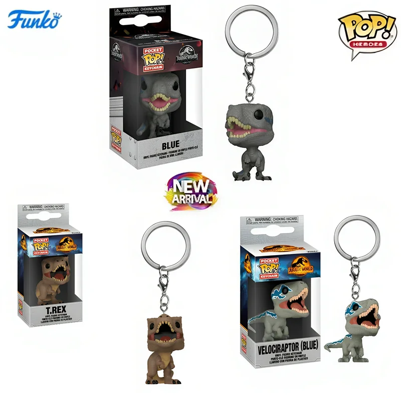 FUNKO POP брелок «Мир Юрского периода» T.REX VELOCIRAPTOR синяя виниловая фигурка карманный поп-брелок коллекция подарки игрушка кулон для детей