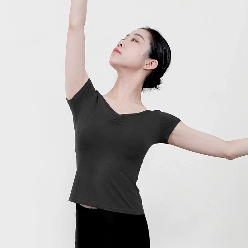 

Modern Dance Suit Short Sleeve Ballet Top for Adults Daily Use and Practice Wear