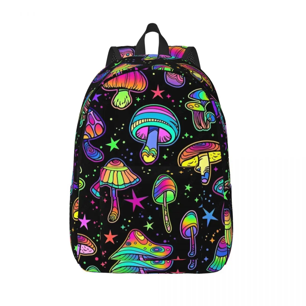 

Psychedelic Neon Mushrooms Casual Backpack Outdoor Student Business Daypack for Men Women Laptop Computer Canvas Bags