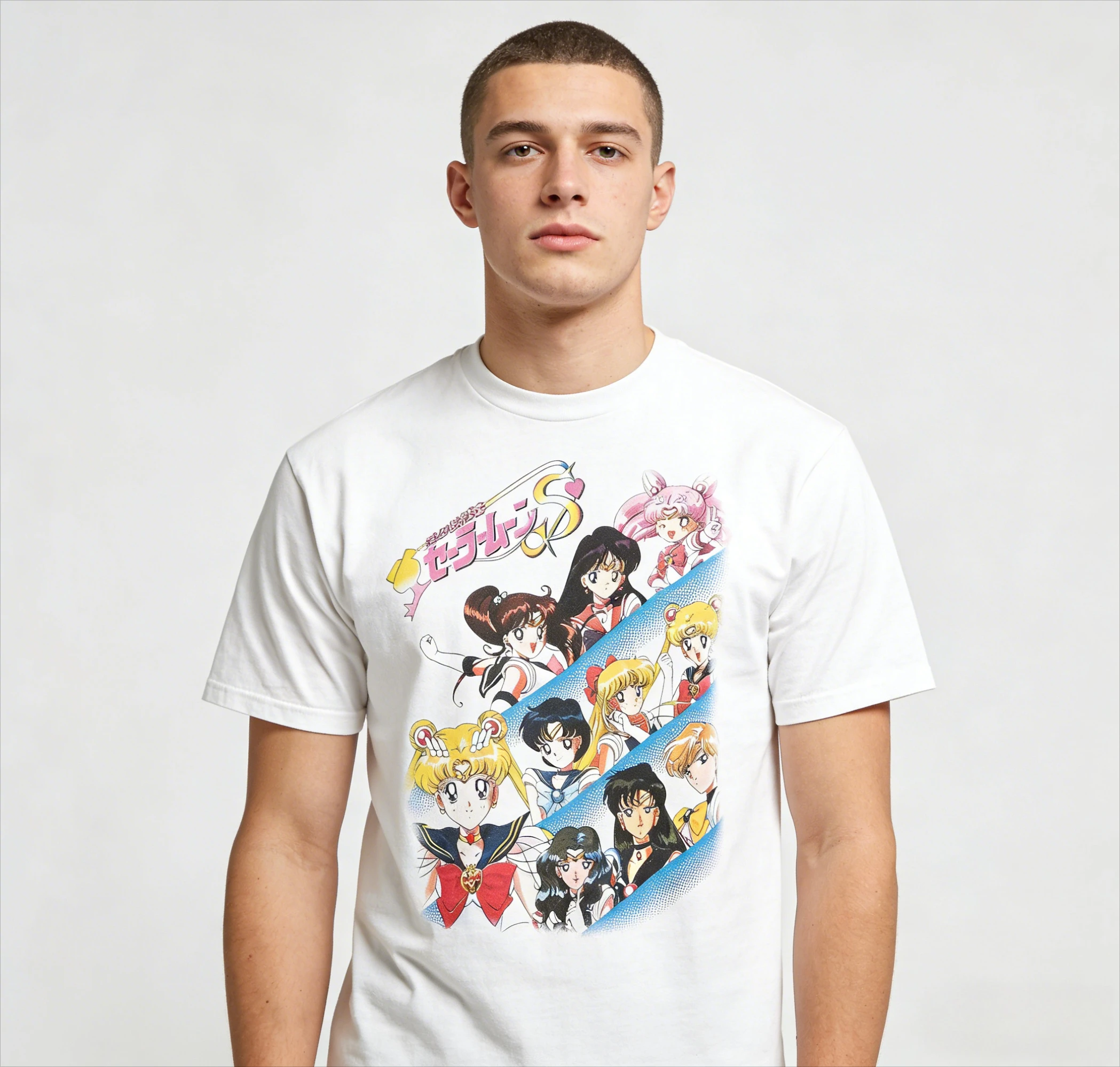 

Sailor Moon Usagi 90s Anime Retro T-Shirt White Short Sleeve Unisex Summer Streetwear Fashion Tops