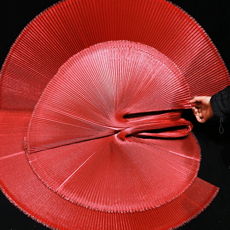 Parelmoer geplooide stof voor stijve podiumdecoratie Fashion Design DIY handgemaakte modelleringsdoek Diy naaien per meter - afbeelding 1