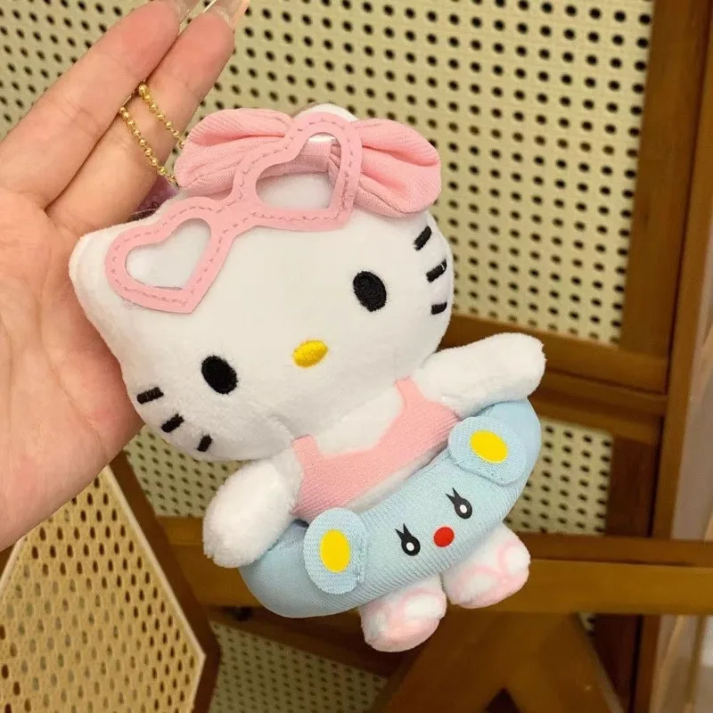 Sanrio hello kitty boneca de pelúcia bonito dos desenhos animados kt gato mochila decoração chaveiro moda charme decoração do quarto presentes do feriado