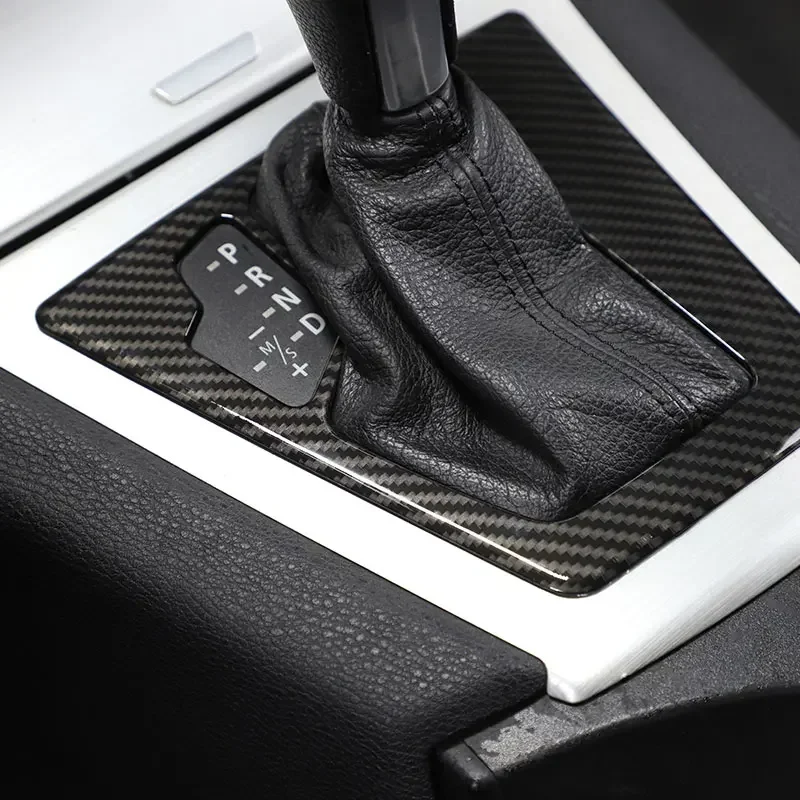 For BMW X3 E83 2006 2007 2008 2009 2010 ABS Silver/Carbon Fiber Car Console Gear Panel Frame Cover Trim Stickers Car Accessories