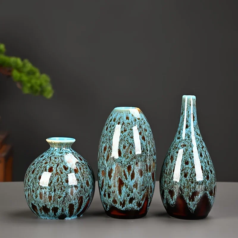 Mini Bud Vases Vintage Ceramic Matte Surface Plant Pot Handcrafted Flower Vase Home Table Decoration Room Accessories Gift