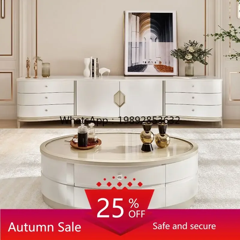 LYY Combination TV Cabinet Coffee Table Modern Simple Living Room Small Apartment Floor Cabinet Tall TV Stand