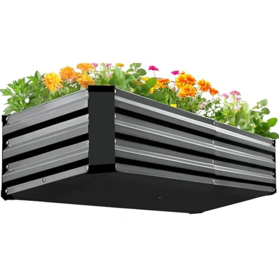 

Raised Garden Bed Kit with Bottom 2025 Upgraded Galvanized Planter Garden Box Outdoor and Indoor for Gardening Vegetables Flowe