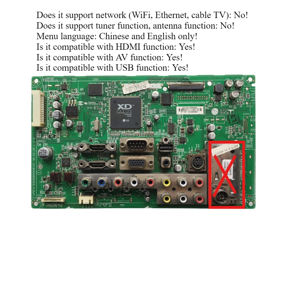 Good test work compatible LG TV32inch 37 inch 32LH23UR-CA 32LH20R-CA 37LH22UR-CA Motherboard LP91A EAX56856906(0) Main Board