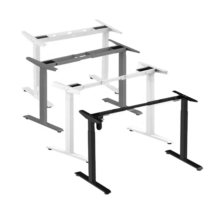 

Ergonomic Sit to Stand up 2 3 Stage Single Dual Motor Electric Height Adjustable Standing Desk Frame Table Leg
