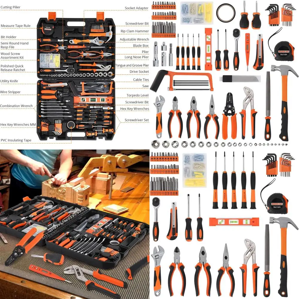 

Complete 236-Piece Home Repair Kit with Socket Wrench, Mechanic Tools, and Storage Case for DIY, Home, and Auto Maintenance