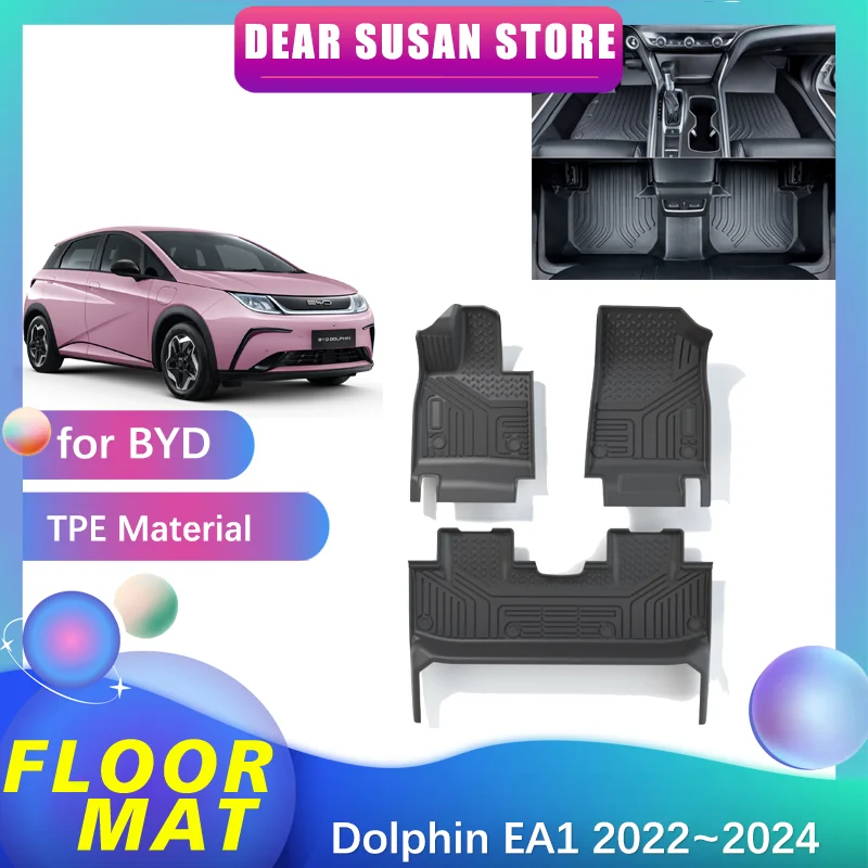 Car Special Floor Mat for BYD Dolphin EA1 2022~2024 2023 Foot TPE Liner Storage Pad Custom Waterproof Cover Space Rug Accessorie