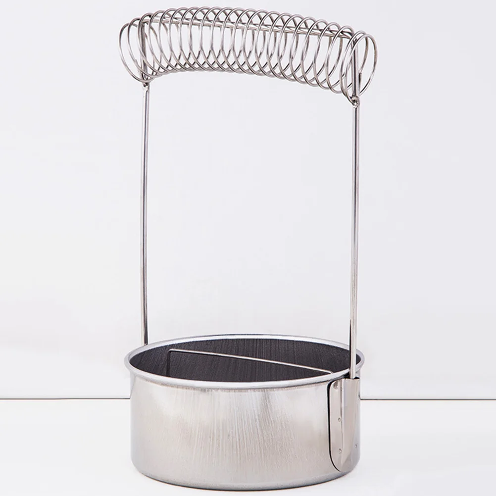 1 szt. Stalowy pojemnik do czyszczenia pędzli malarskich, przenośne akcesoria artystyczne do rysowania, wygodny, oszczędzający miejsce, srebrny.