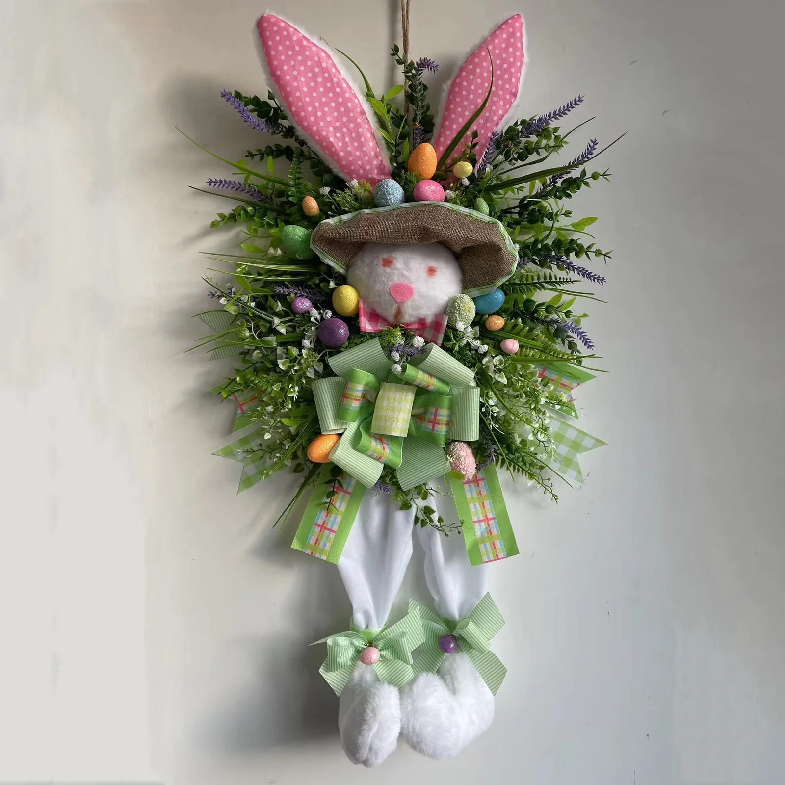 Easter Wreath For Front Door  Easter Bunny Wreath Ornament Pendant Door Ornament