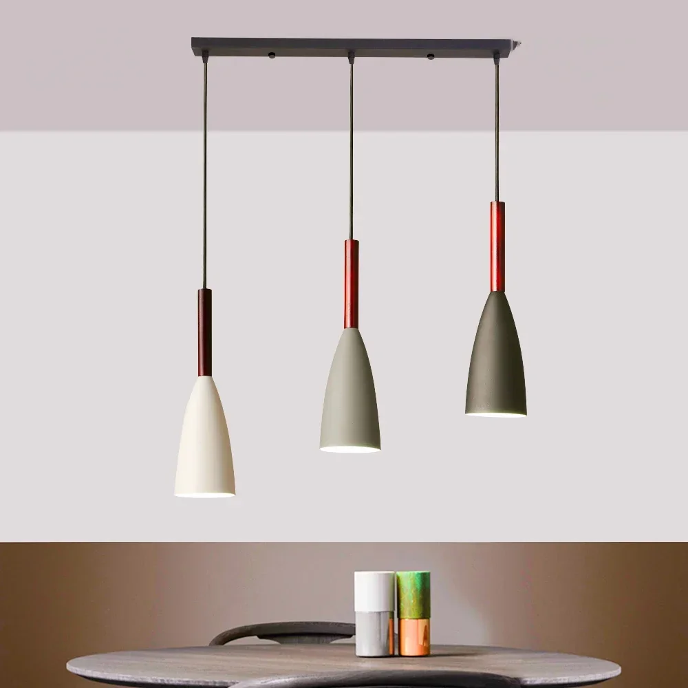 

Modern E27 Led Pendant Lights Over Dining Table Kitchen Island Nordic Minimalist Hanging Lamp Living Room Decoration