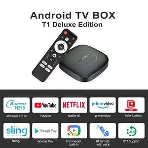 Android13スマートホームシアターテレビボックスAllwinnerh313 Google Assistant NetflixストリーミングBluetoothメディアプレーヤー2G16G 2.4G5G WiFi T1 12ベストセールスChrimecast Google TV -12