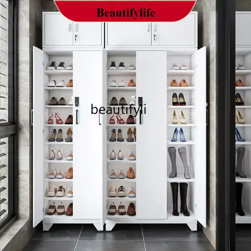 

E132 Household door space saving outdoor storage cabinet moisture-proof storage shoe rack with lock