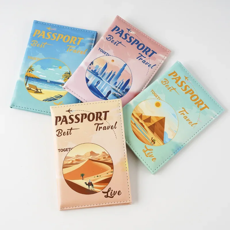 2025 new UV Color Printing Global Passport Cover Passport Holder Ticket Clip Passport Wallet Travel Wallet ID Card Holder Unisex