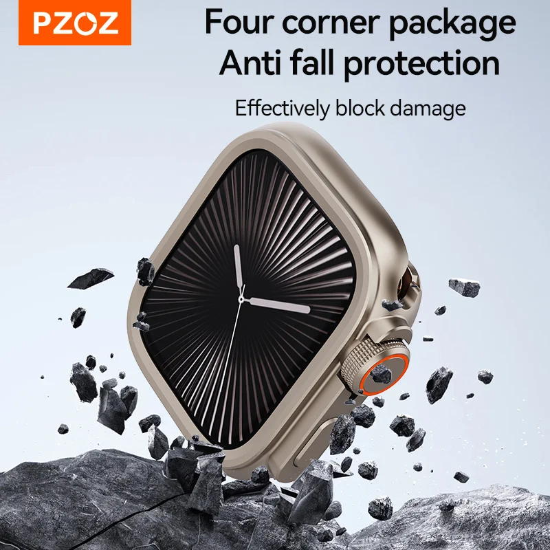 PZOZ 아이워치 울트라 2 3 메탈 쉘 PC 백 커버 애플 워치 케이스 시리즈 11 10... - 2