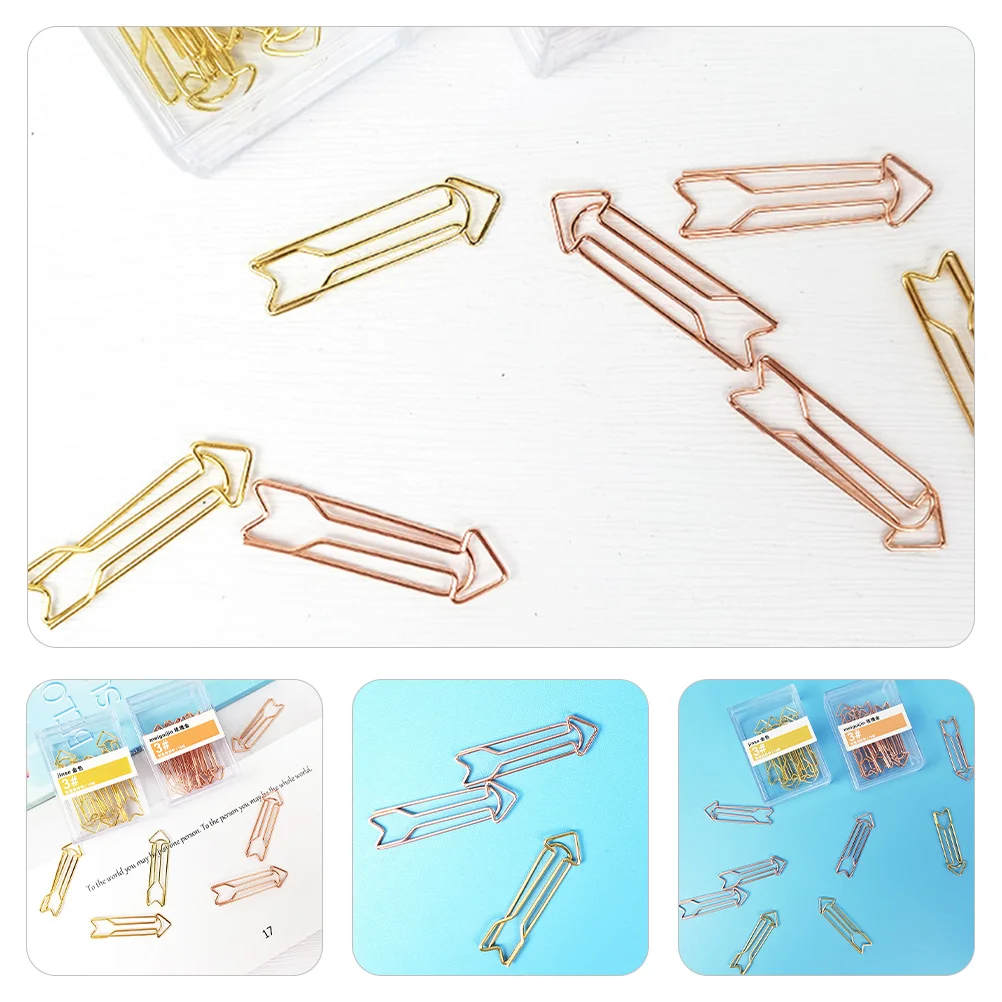 40Pcs Metal Paper Clips Creative Arrow Design for Office Study Organization Scrapbook Calendar Markers Fun Student Stationery