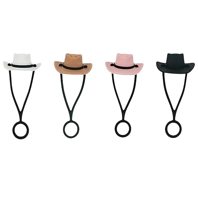 20PCS Silicone Cowboy Hat Straw Cap Cute Hat Straw Topper Reusable Straw Tip Protector Cap Mug Accessory Gift Straw Cap