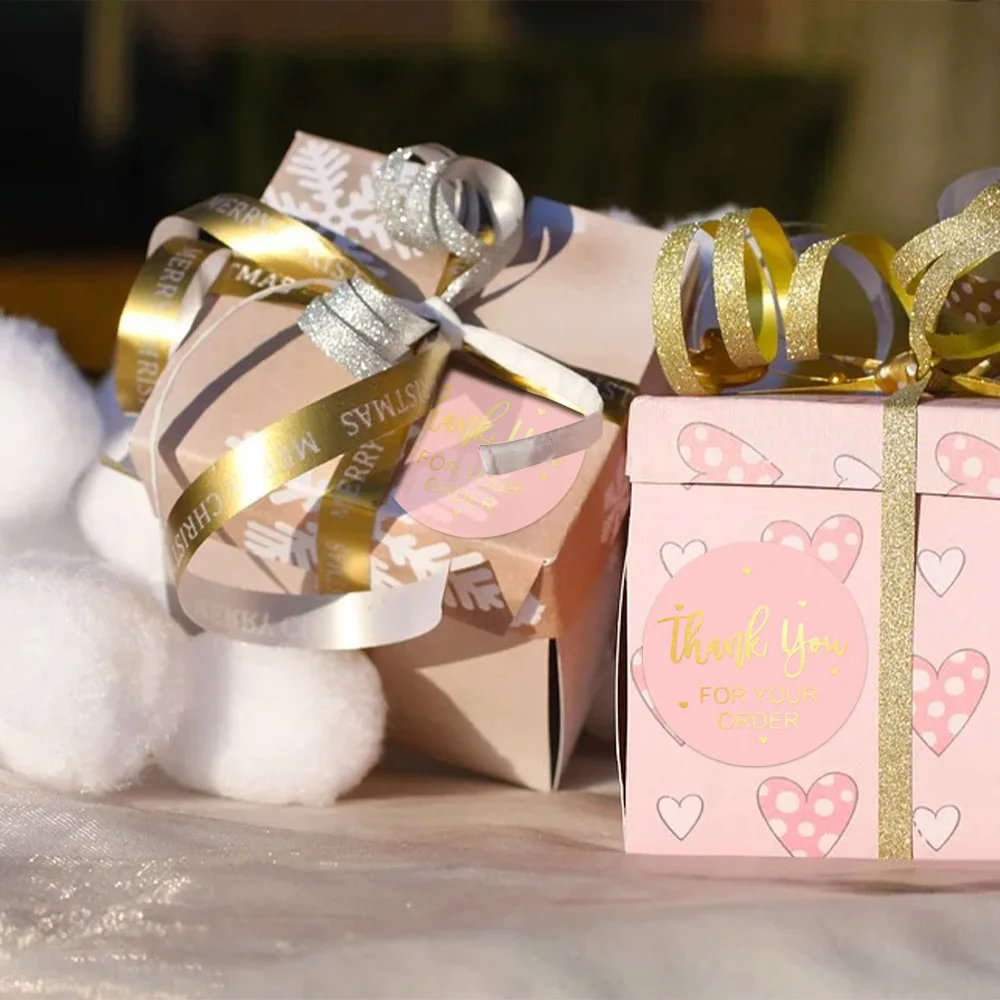 100-500 قطعة ملصقات شفافة شكرًا لك على طلبك ملصقات الختم لمتجر الأعمال حزمة القرطاسية ملصق #4