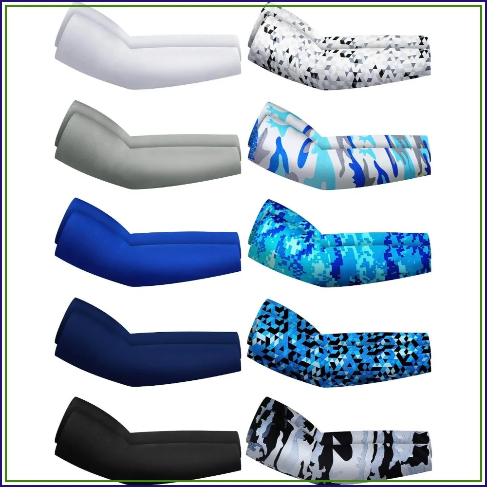 

10 Pair UV Sun Protection Arm Sleeves Compression Sports Cooling Sleeves for Men Women Golf Baseball Basketball Running Outdoor