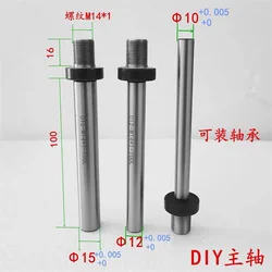 OD10mm/12mm/15mm M14x1mm M14 Spindle Shaft for Mini Lathe Chuck Cartridge K01-65 K02-65 K02-50 K01-63B DIY Wood Lathe Headstock