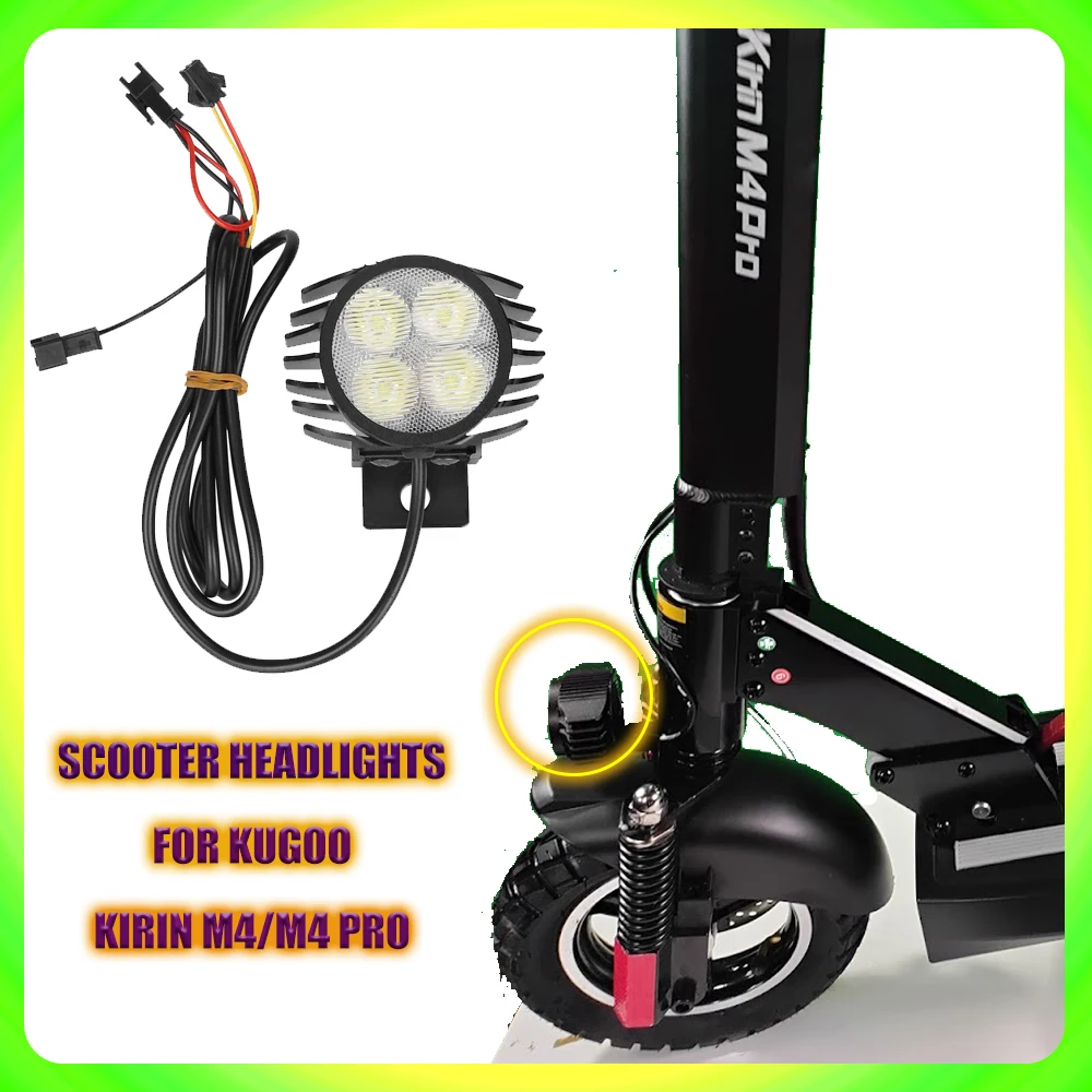 

For Kugoo Kirin M4 M4 Pro Electric Scooter Horn Headlight 2 in 1 Night Safety Front scooter light