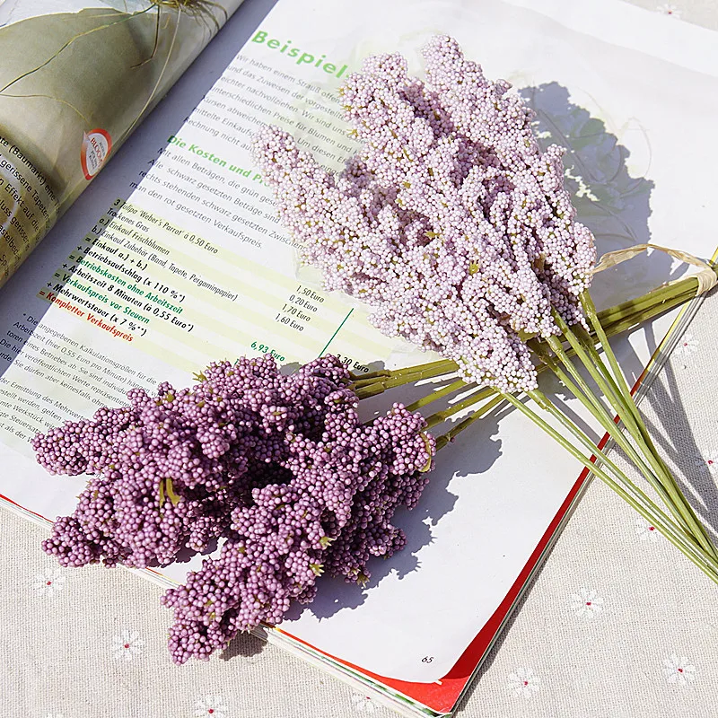 6 Stück PE Lavendel Kunstpflanzen Vasen für Heimdekoration Hochzeitsdekoration Künstliche Blumen Brautaccessoires Sonderangebot – Detail 2